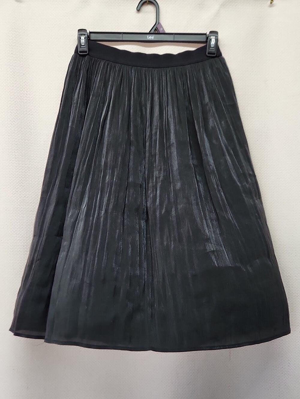 a new day Black Pleated Midi Skirt